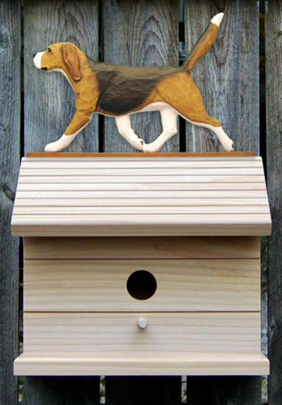 Beagle Hand Painted Dog Bird House Tri