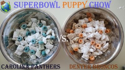 Super Bowl Themed Puppy Chow