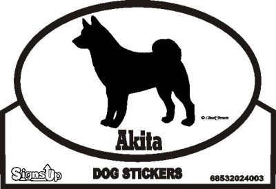 Akita Dog Silhouette Bumper Sticker