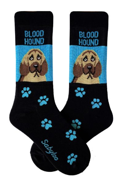Bloodhound Socks on Blue