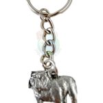 Bulldog Pewter Keychain