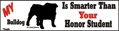 Bulldog Smart Dog Bumper Sticker