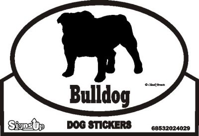 Bulldog Dog Silhouette Bumper Sticker