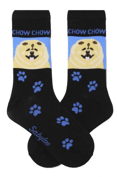Chow Chow Red Socks Blue & Black in Color