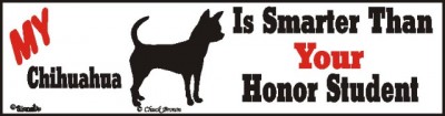 Chihuahua Smart Dog Bumper Sticker