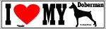 I Love My Doberman Pinscher Dog Bumper Sticker