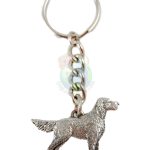 English Setter Tail Down Pewter Keychain