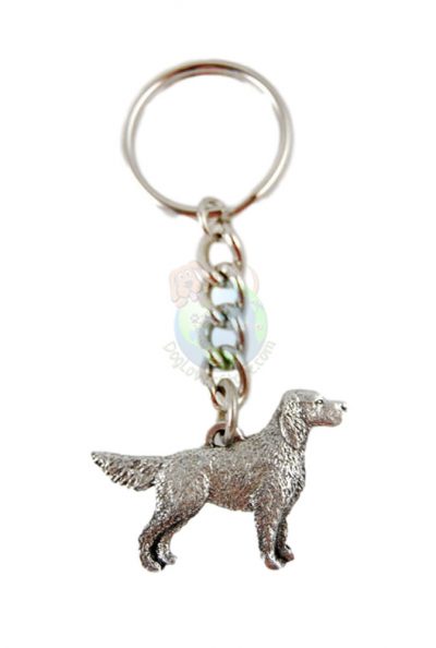 English Setter Tail Down Pewter Keychain