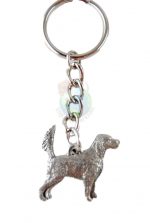English Setter Tail Up Pewter Keychain