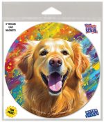 GOLDEN RETRIEVER HAPPY DOG CAR MAGNET