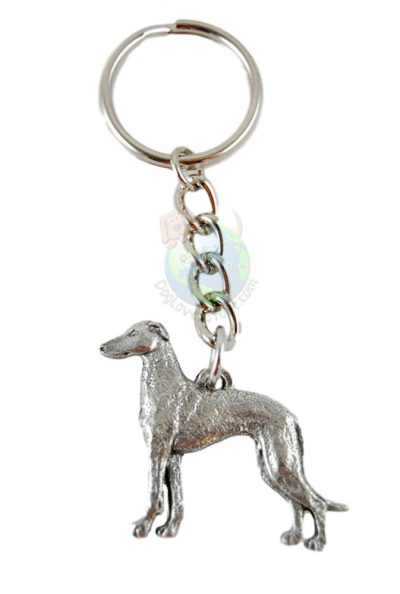 Greyhound Pewter Keychain