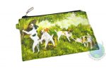 4 Jack Russell Terriers in the Woods Design on Zippered Wallet Coin Bag
