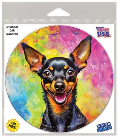 MINIATURE PINSCHER HAPPY DOG CAR MAGNET