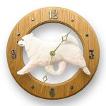 Samoyed Wood Wall Clock Plaque