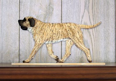 Mastiff Dog Figurine Sign Plaque Display Wall Decoration Fawn Brindle