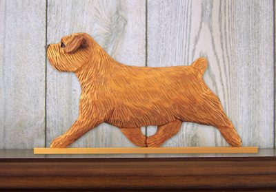 Norfolk Terrier Dog Figurine Sign Plaque Display Wall Decoration Red