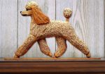 Poodle Dog Figurine Sign Plaque Display Wall Decoration Apricot