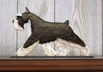 Schnauzer Miniature Dog Figurine Sign Plaque Display Wall Decoration Black/Silver