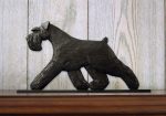 Schnauzer Uncropped Dog Figurine Sign Plaque Display Wall Decoration Black