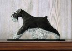 Schnauzer Uncropped Dog Figurine Sign Plaque Display Wall Decoration Black/Silver
