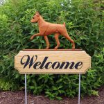 Mini Pinscher Outdoor Yard Welcome Sign Red