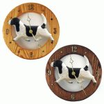 Basset Hound Wood Wall Clock Plaque Blk/Wht