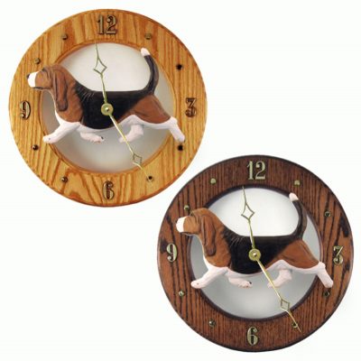 Basset Hound Clock Tri Color