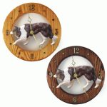 Border Collie Wood Wall Clock Plaque Red