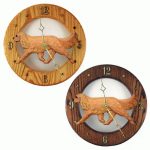 Cavalier King Charles Wood Wall Clock Plaque Ruby