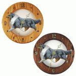 Collie Wood Wall Clock Plaque Blue