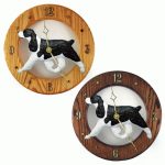 English Springer Spaniel Wood Wall Clock Plaque Blk
