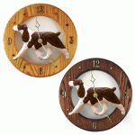 English Springer Spaniel Wood Wall Clock Plaque Liver