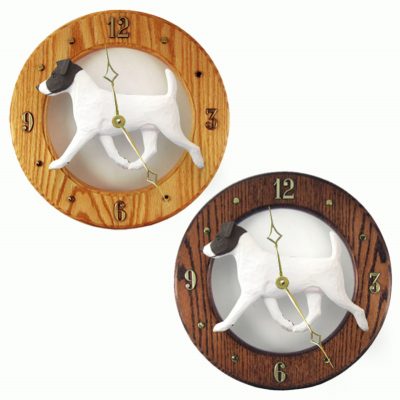 Jack Russell Terrier Wood Wall Clock Plaque Blk/Wht
