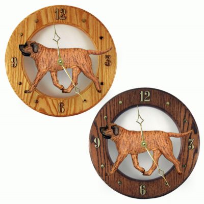 Mastiff Wood Wall Clock Plaque Apricot Brindle