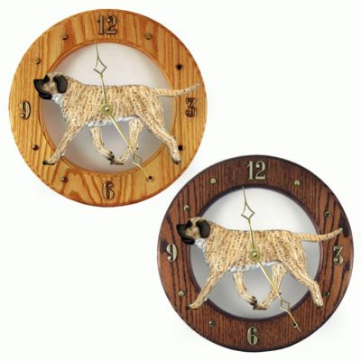 Mastiff Wood Wall Clock Plaque Fawn Brindle