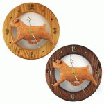 Norfolk Terrier Wood Wall Clock Plaque Red