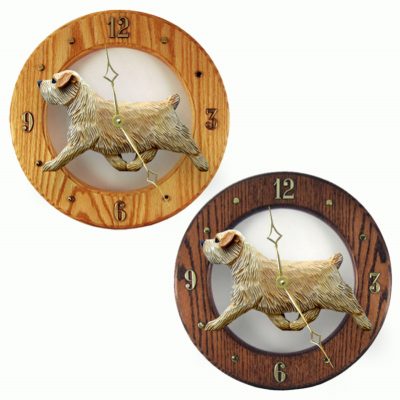 Norfolk Terrier Wood Wall Clock Plaque Wheaten
