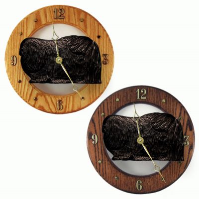 Pekingese Wood Wall Clock Plaque Blk