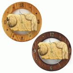 Pekingese Wood Wall Clock Plaque Fawn