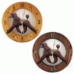 Poodle Wood Wall Clock Plaque Brn