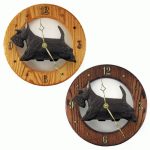 Scottish Terrier Wood Wall Clock Plaque Brindle