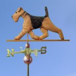 Airedale Hand Carved Hand Painted Basswood Dog Weathervane
