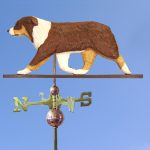 Australian Shepherd Hand Carved Hand Painted Basswood Dog Weathervane Red Tri