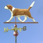 Beagle Hand Carved Hand Painted Basswood Dog Weathervane Red/White