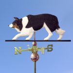 Border Collie Hand Carved Hand Painted Basswood Dog Weathervane Black Tri
