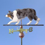 Border Collie Hand Carved Hand Painted Basswood Dog Weathervane Blue Merle