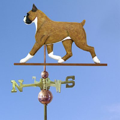 Boxer Hand Carved Hand Painted Basswood Dog Weathervane Fawn