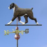 Boxer Uncropped Hand Carved Hand Painted Basswood Dog Weathervane Brindle