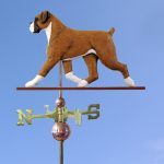Boxer Uncropped Hand Carved Hand Painted Basswood Dog Weathervane Fawn