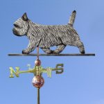 Cairn Terrier Hand Carved Hand Painted Basswood Dog Weathervane Light Grey